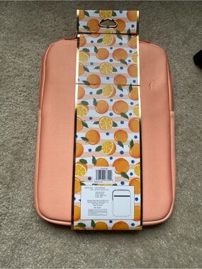 Peach Pink Padded Laptop Sleeve